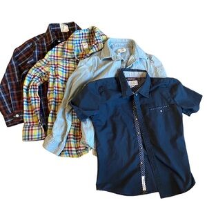 🌟🔥 BOGO Sale🔥🌟 Boys Button-Up Shirt Bundle (4) Mixed Brand Size M(7/8)